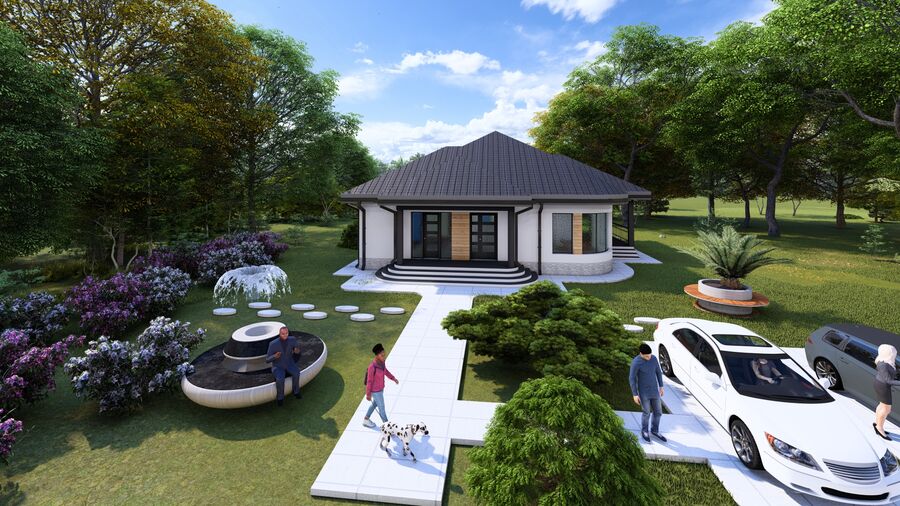 Vila ROTONDA — Casă parter cu bovindou rotund